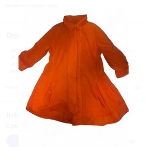 Vintage Muii Red-Orange Cotton Semi Sheer Dress/Independent Artwear Designer